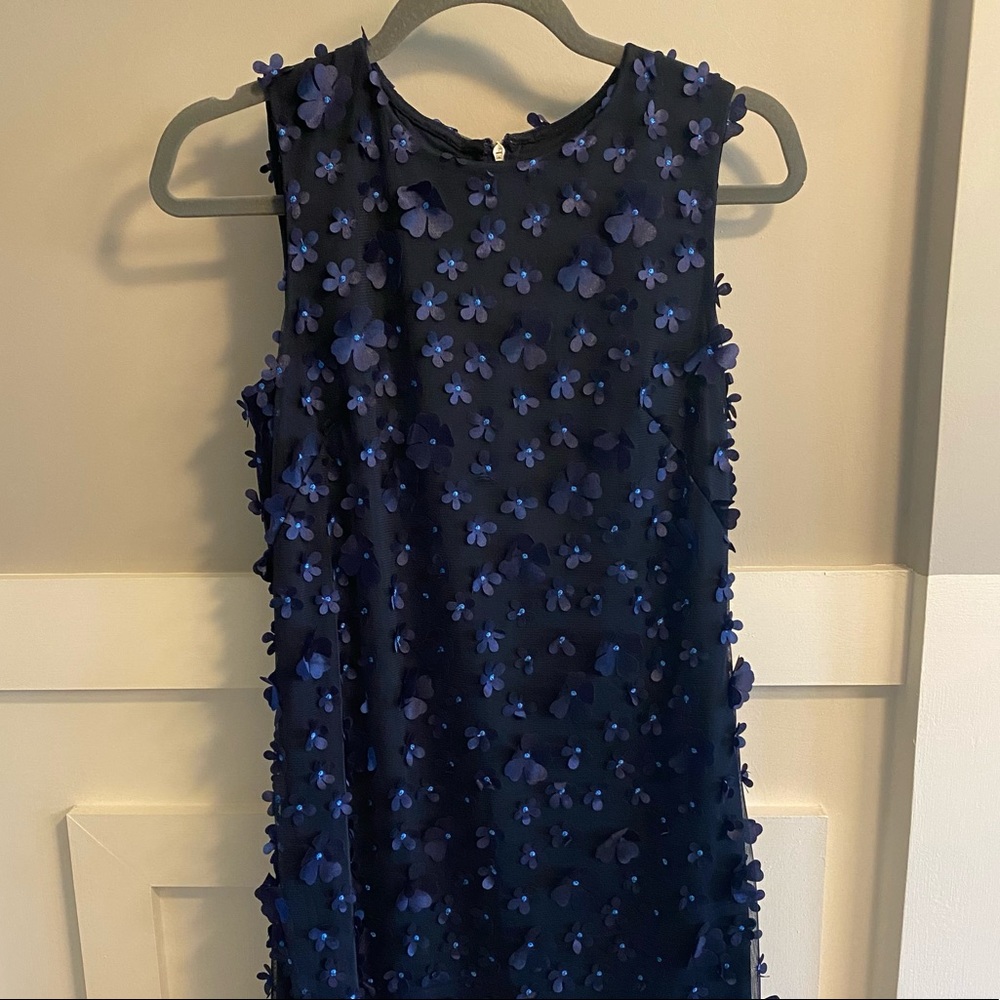 Karl lagerfeld navy floral applique dress